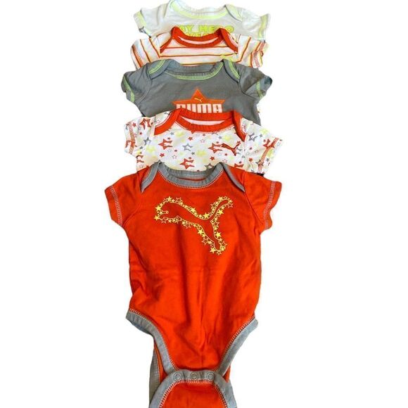 5 Puma Onesies NWOT Size 0-3 Months - Picture 1 of 6